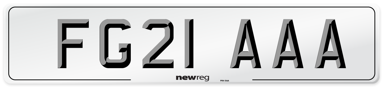 FG21 AAA Number Plate from New Reg
